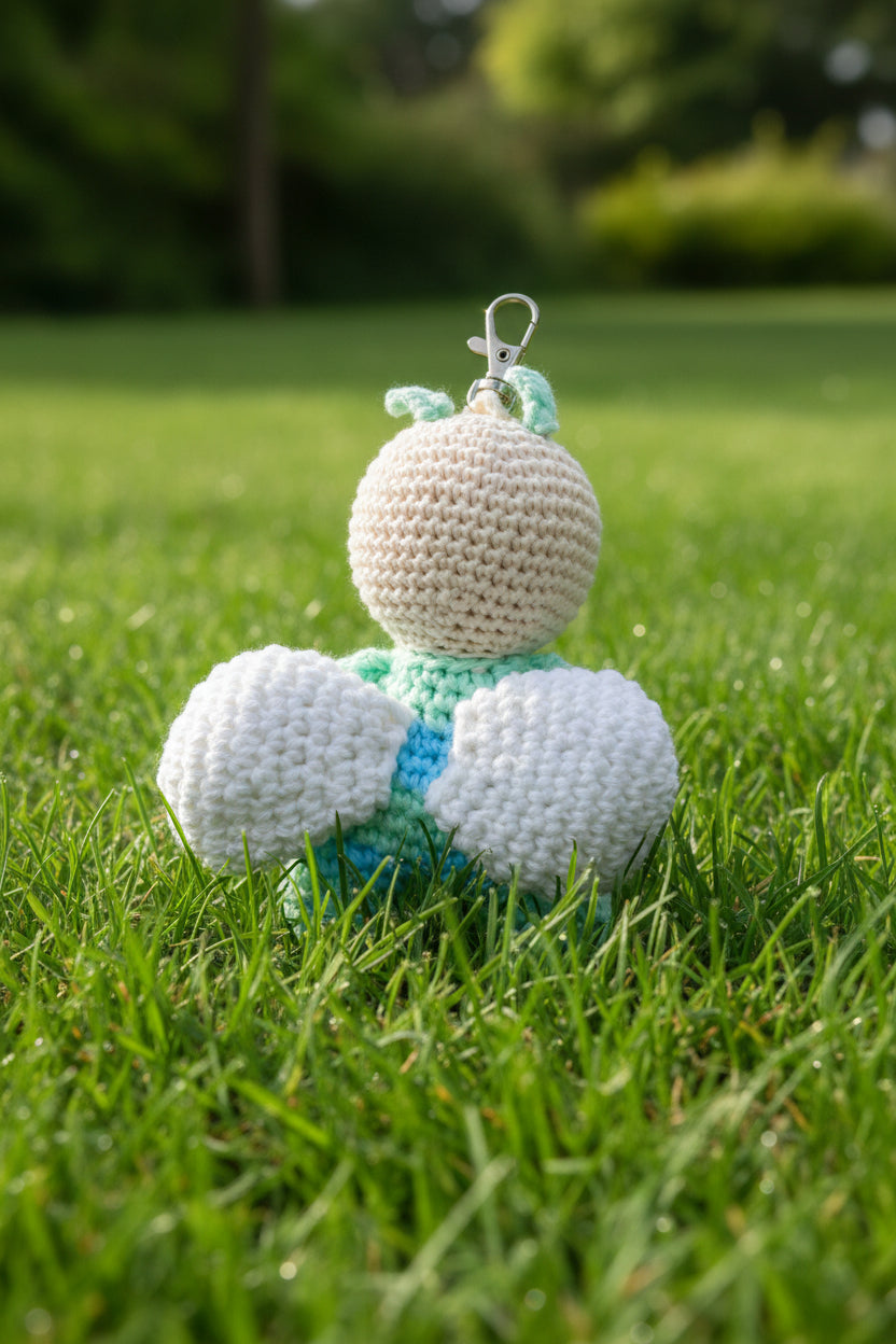 Honeybee keychain charm